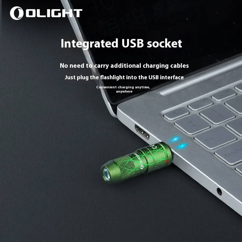 OLIGHT MINI 2 Mini USB Port سلسلة مفاتيح قابلة لإعادة الشحن، مصباح يدوي صغير محمول للرياضات الخارجية، هدية عيد ميلاد خاصة