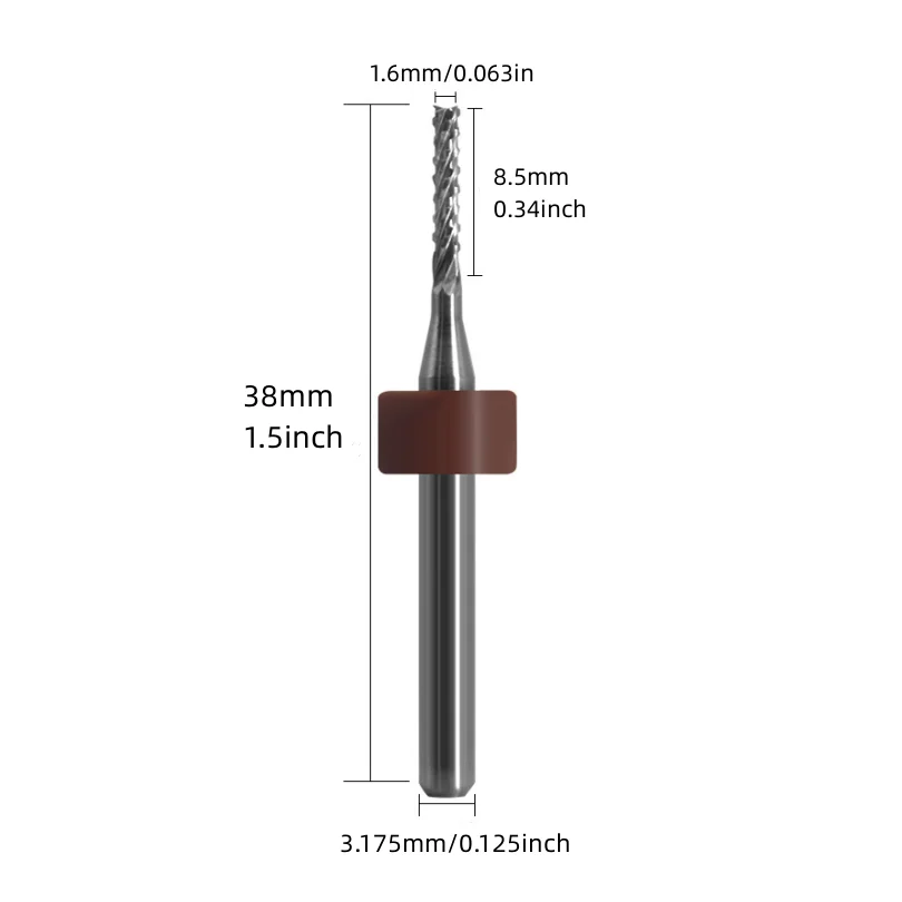 10pcs Carbide End Mill Cutters Engraving Bits for CNC Machinery PCB End Milling Set 0.5mm 1.5mm 1.6mm x 3.175mm