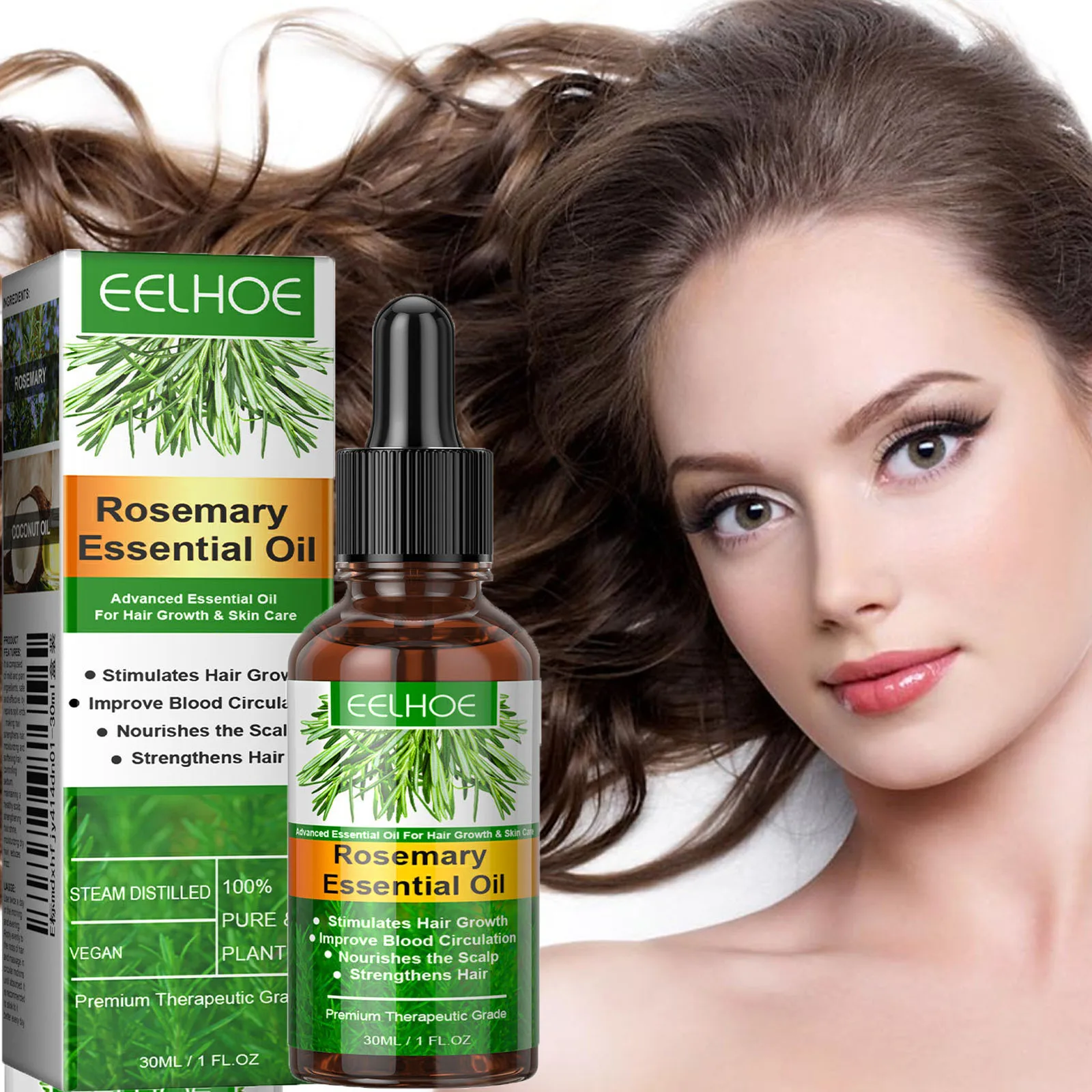 

Rosemary Hair Growth Essentiall Oil Anti Hair Loss Products Repair Damage Dry Frizzy Serum Nourish Hair Scalp Follicles Care