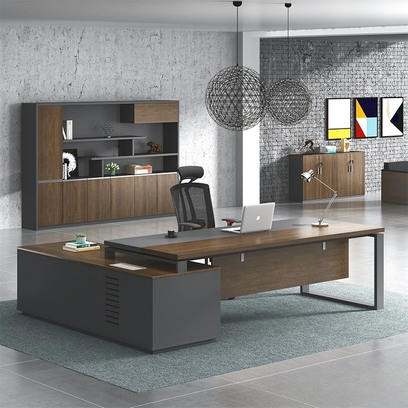 Gerente classe mesa de classe média moderna simples moda única mesa supervisor chefe mesa e cadeira combinação