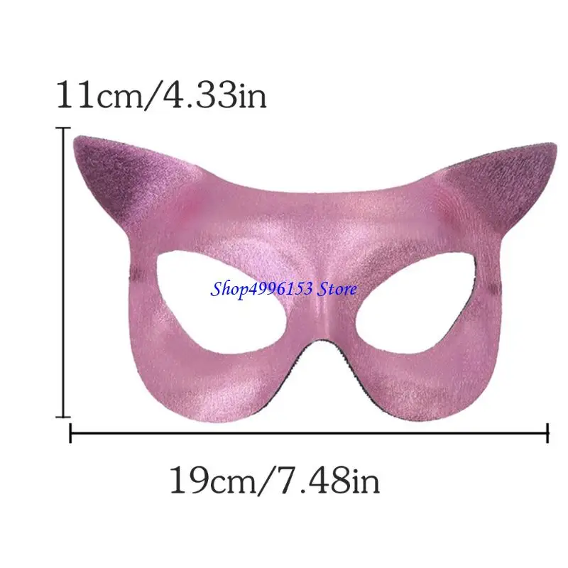 Q0ke Halbgesicht Katzen Kostümmaske Halloween Ball Maskerades Party Supply Requisiten