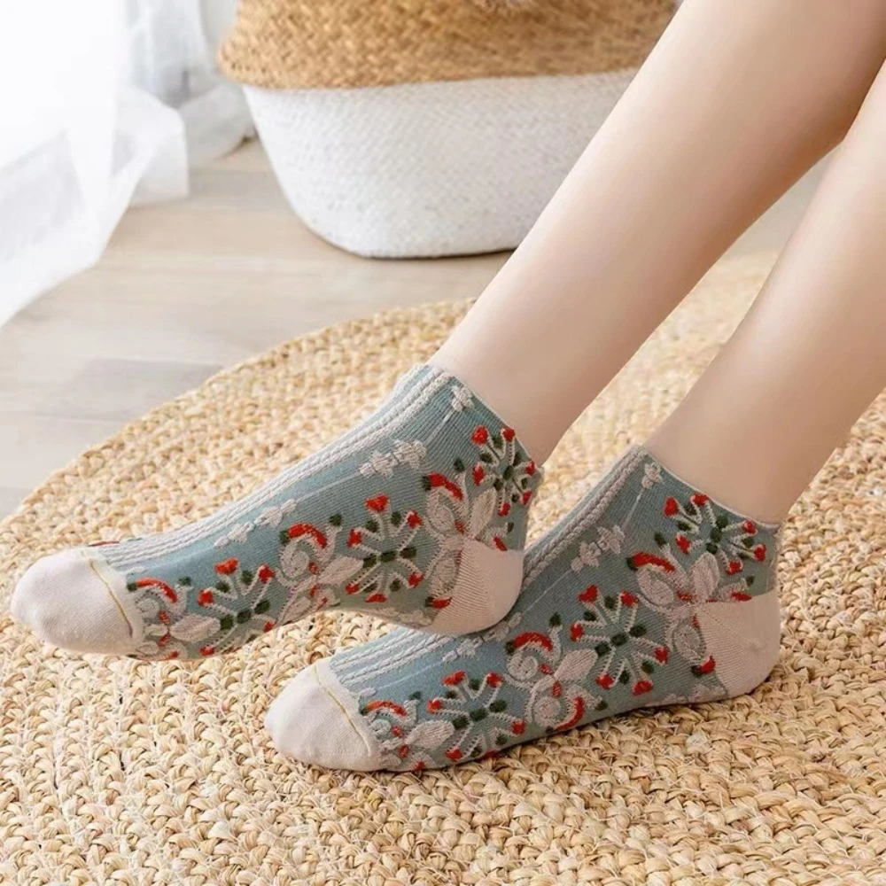 3 Pairs / Lot Chic Women's Ethnic Lolita Lace Flower Retro Socks Japanese Kawaii Cute Summer Fashion Sokken Dropship