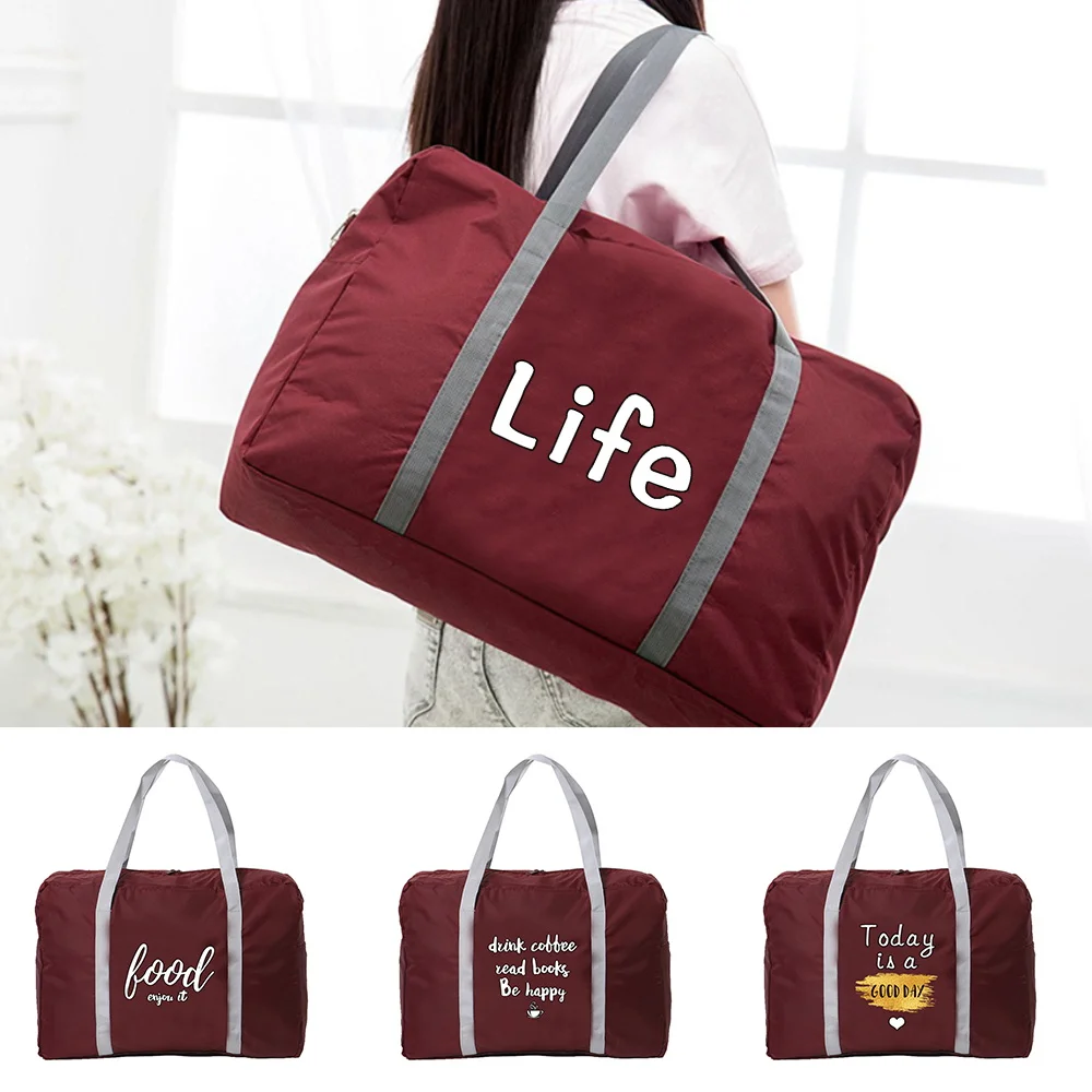 Food Pattern Printing Large-capacity Portable Travel Bag Unisex Travel Accessories Foldable Portable Storage Bag