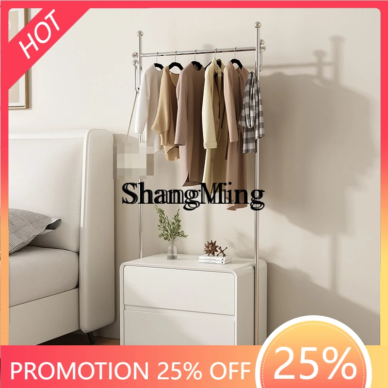 

ZYY Solid Wood Paint Bedside Table Coat Rack Integrated Bedroom Home Light Luxury Simple Modern Storage Cabinet