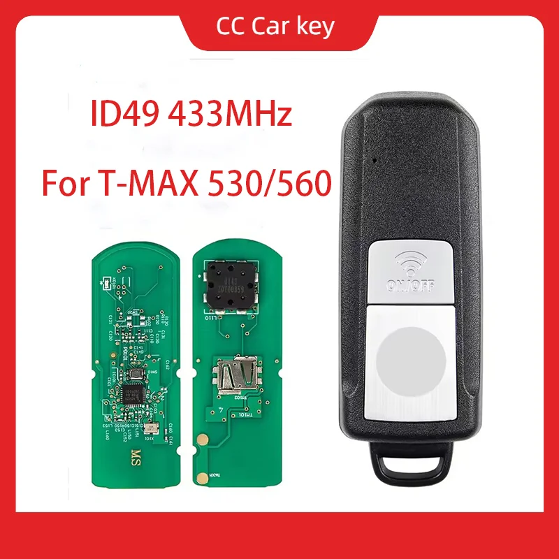 

Remote Motorcycle Key ID49 433MHz Smart Key For YAMAHA T-MAX 530/560 TMAX530 TMAX560 2016-2021