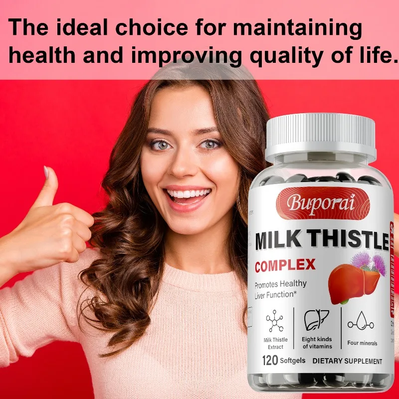 Milk Thistle Capsules - Supports Skin, Liver and Digestive Health, Promotes Energy Production, Improve Vitality and Immunity