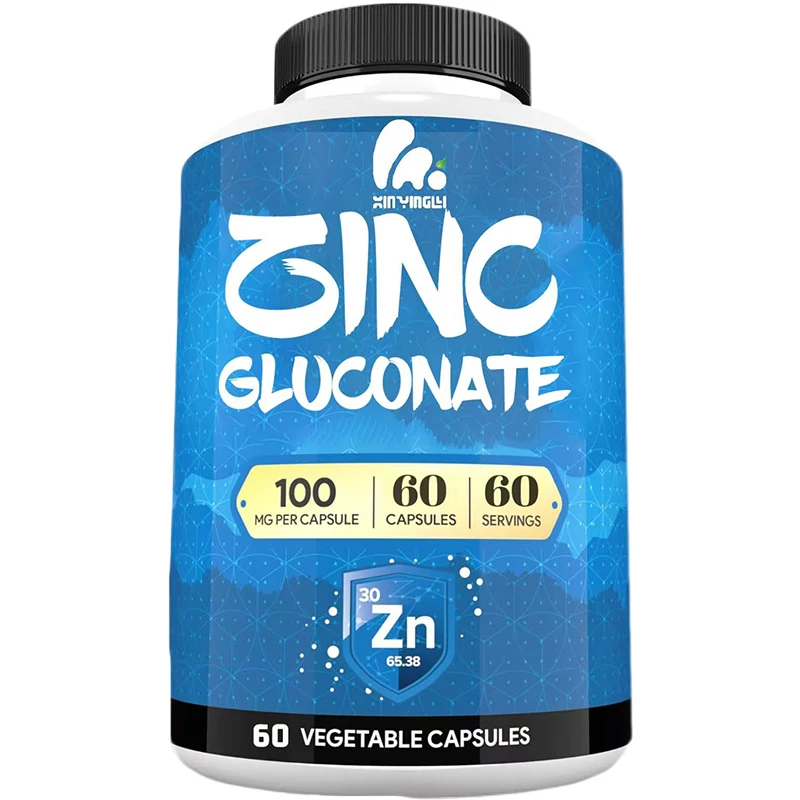

High quality zinc gluconate 100mg -60 capsules: promote overall health