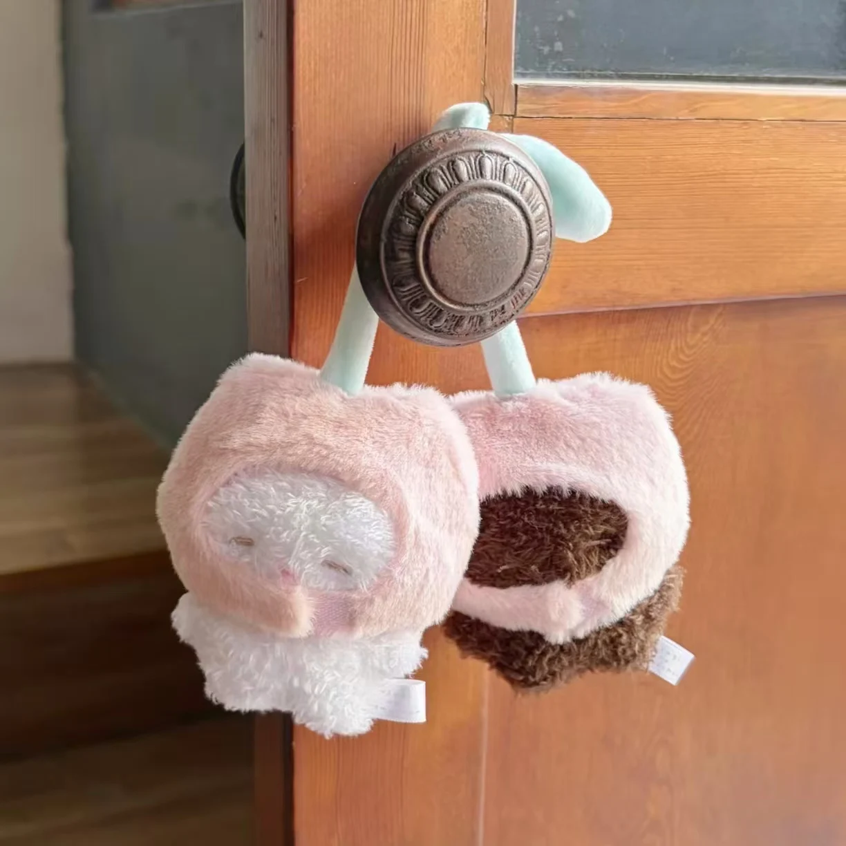 

For Anime Lovers And Fans Remme Usagi No Nemuchan Twin Bunny Keychain Cherry Shaped Pendant Bag Charm Cute Soft Doll Gift