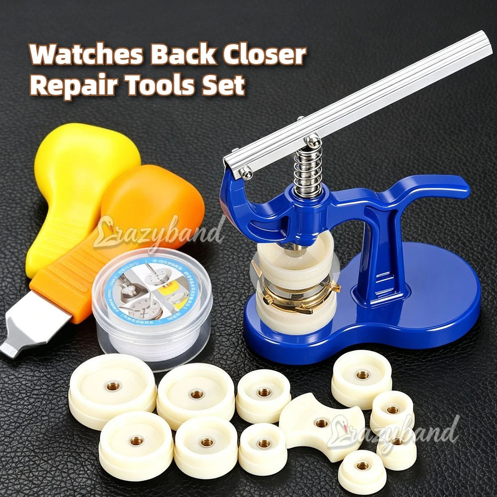 Professional Watch Repair Tools Set Back Closer 12 Plastic Dies Case Opener Pry Tool Dial Protector Sheets Watchmaker Hand Tools