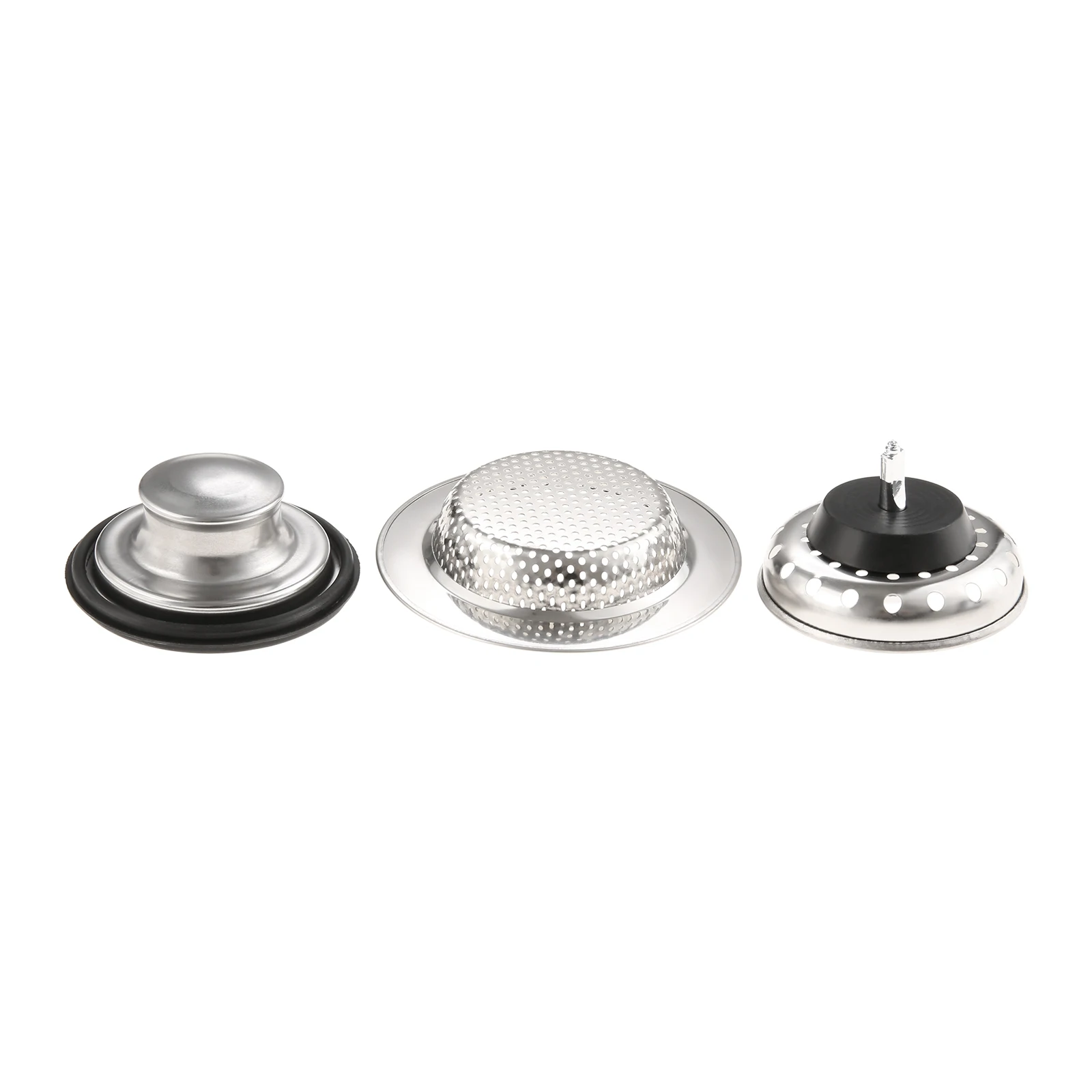 3pcs/set Sink Basket & Garbage Disposal Stopper & 4.4 Inch Drain Strainer for Most Standard Kitchen Sinks 3-1/2 Inch Drains