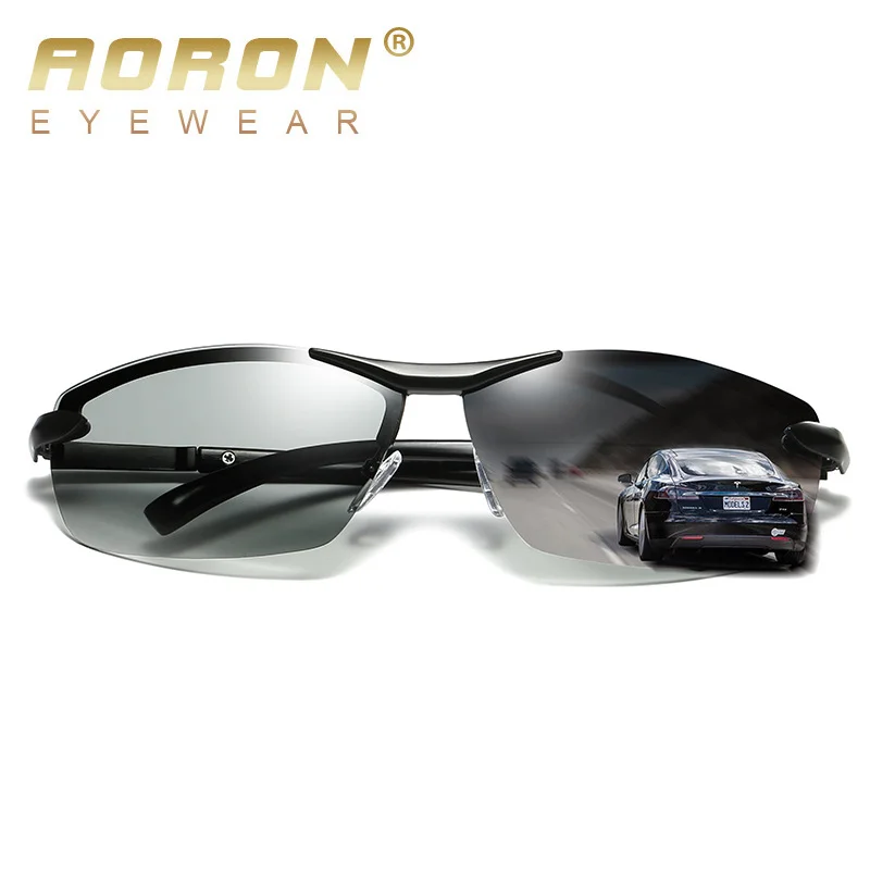 

AORON Photochromic Polarized Sunglasses Men Discoloration Eyewear Anti Glare UV400 Glasses Driving Goggles Oculos Sunglasses