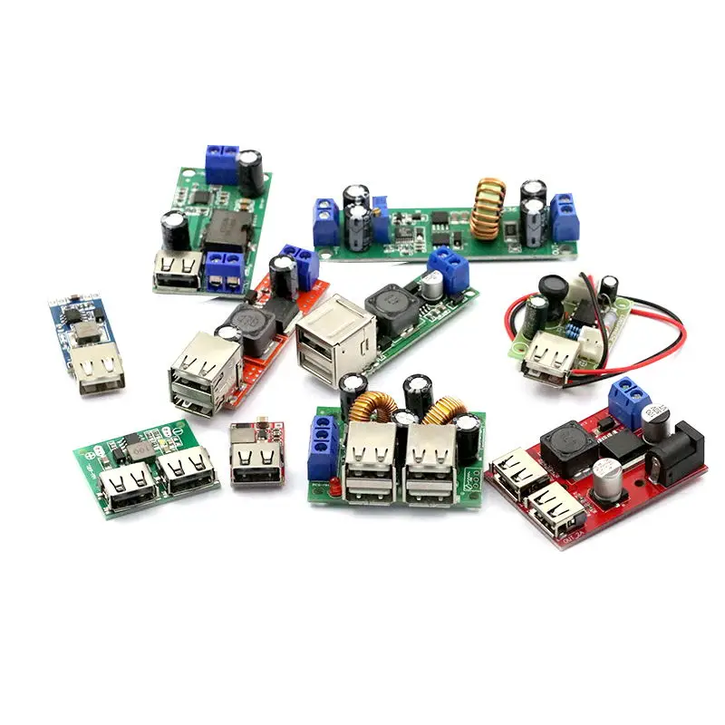 1PCS DC-DC Step-Down Power Module Converter Board 6-24V12V to 5V3A Car Dual USB Charger Module 97.5%