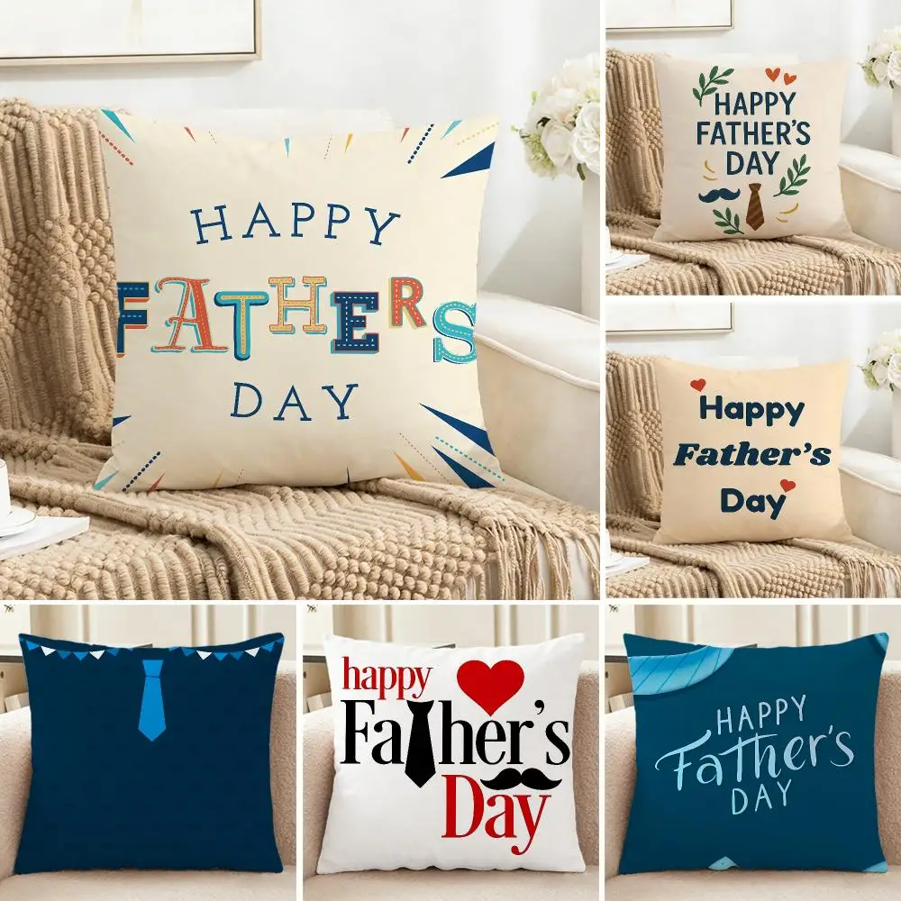 Warm Heartfelt Holiday F-Fathers Day Cushion Cover Cozy Pillowcase Holiday House Interior Sofa Bedroom Accessories