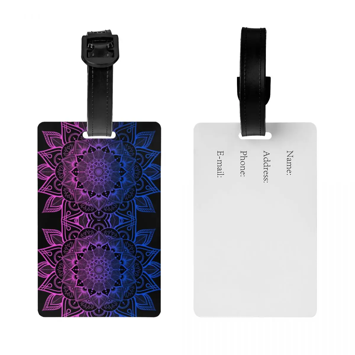 Bisexual LGBTQ Mandala Luggage Tags for Suitcases Fashion Boho Baggage Tags Privacy Cover ID Label