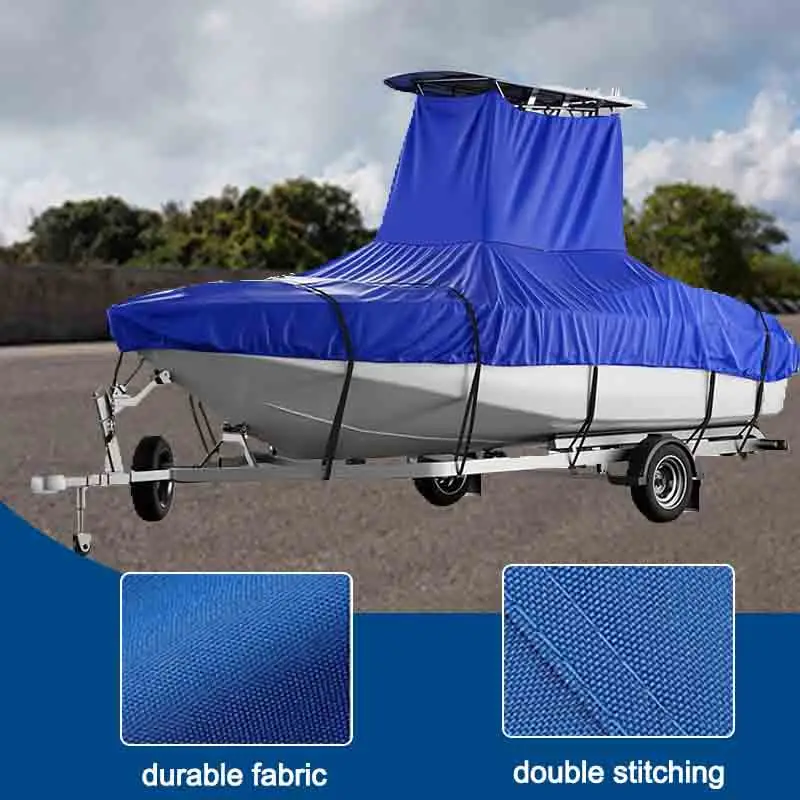 Custom LOGO Boat Cover Heavy Duty 300D 600D Marine Grade Waterproof Anti-dust UV Resistant Outdoor T-Top Boat Cover