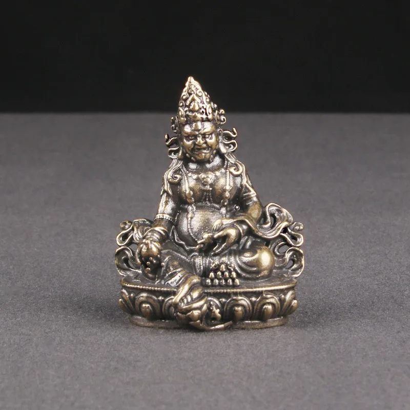 

Brass Tantric Yellow God Of Wealth Ornament Tibetan Buddha Statue Home Decoration