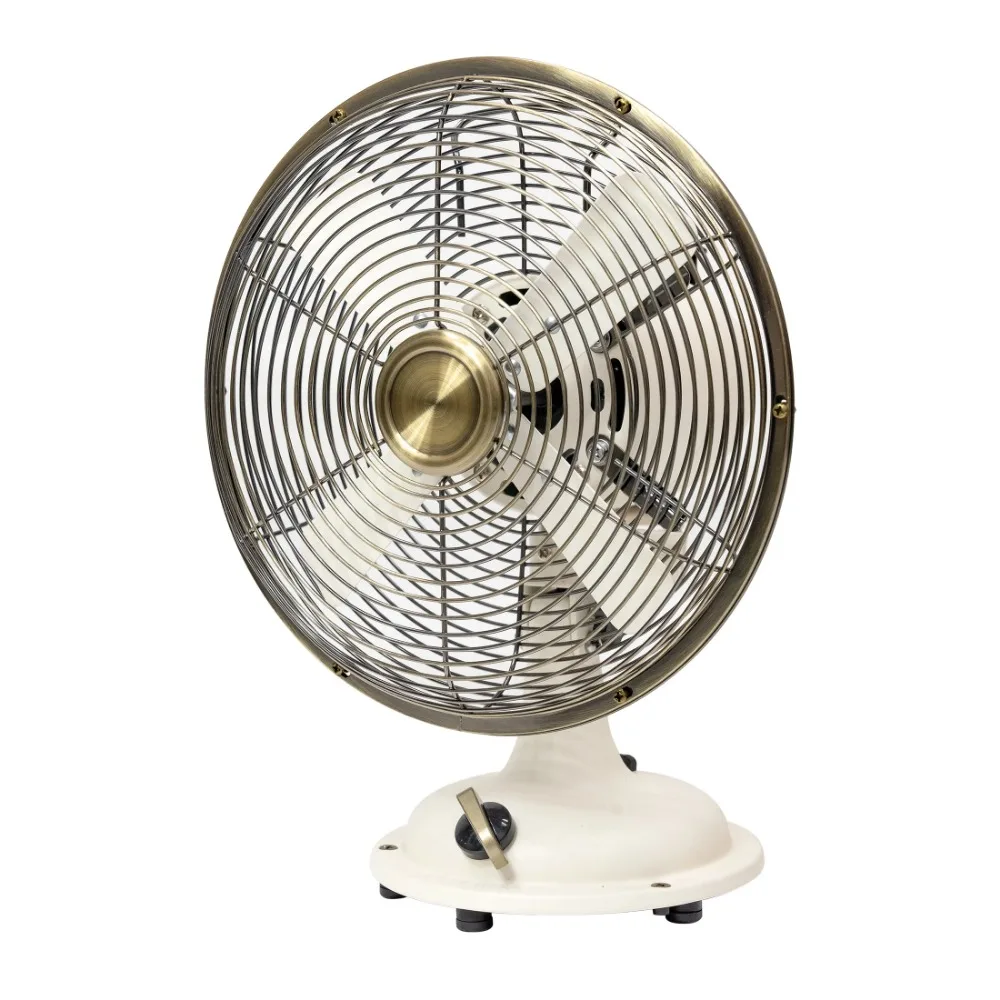 

2024 New 8 Inch White Vintage Table Fan with Oscillation