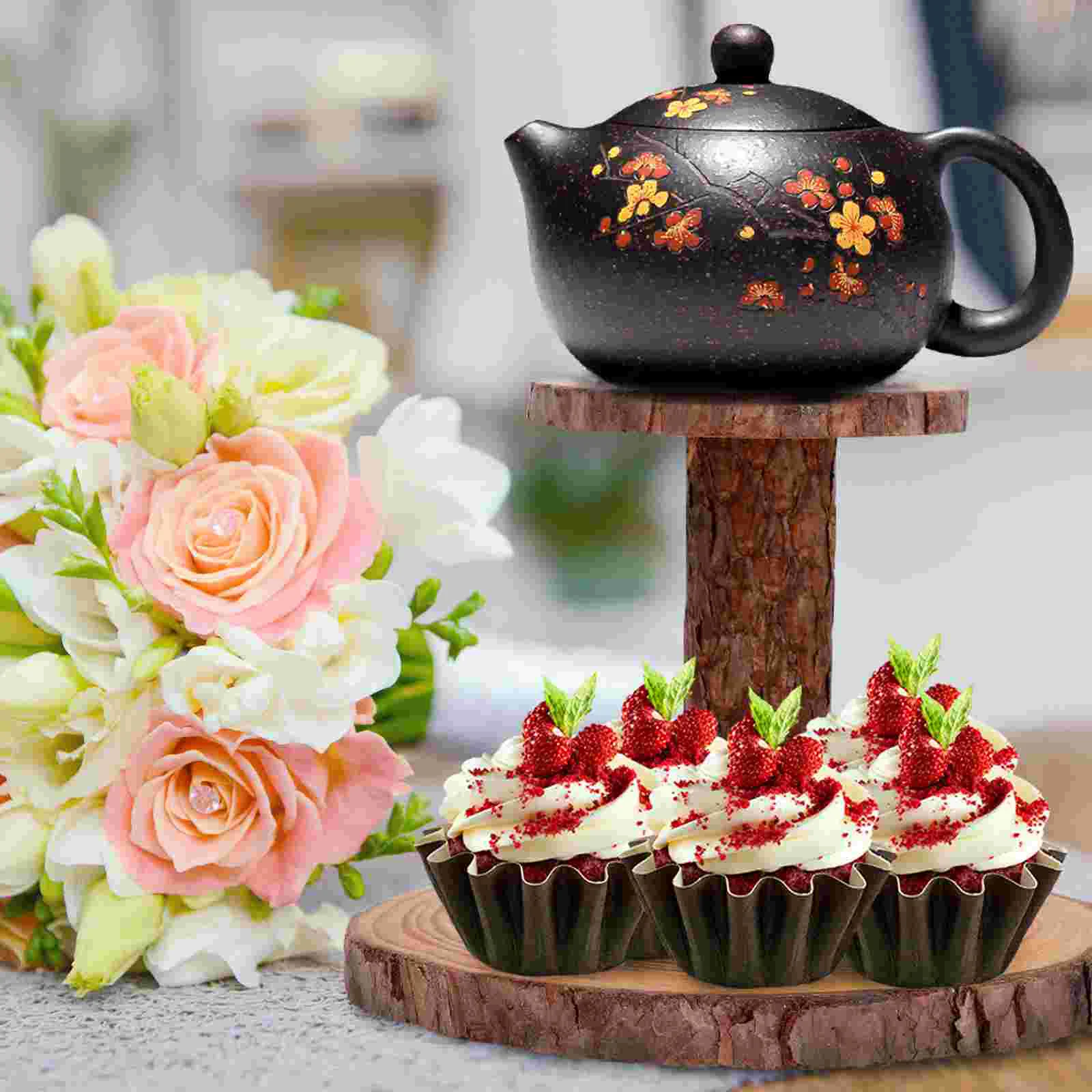 Stand Tray Cake Wood Dessert Flower Holder Rack Pot Display Cupcake Fruit Wooden Serving Flowerpotsucculent Board Wedding Rustic