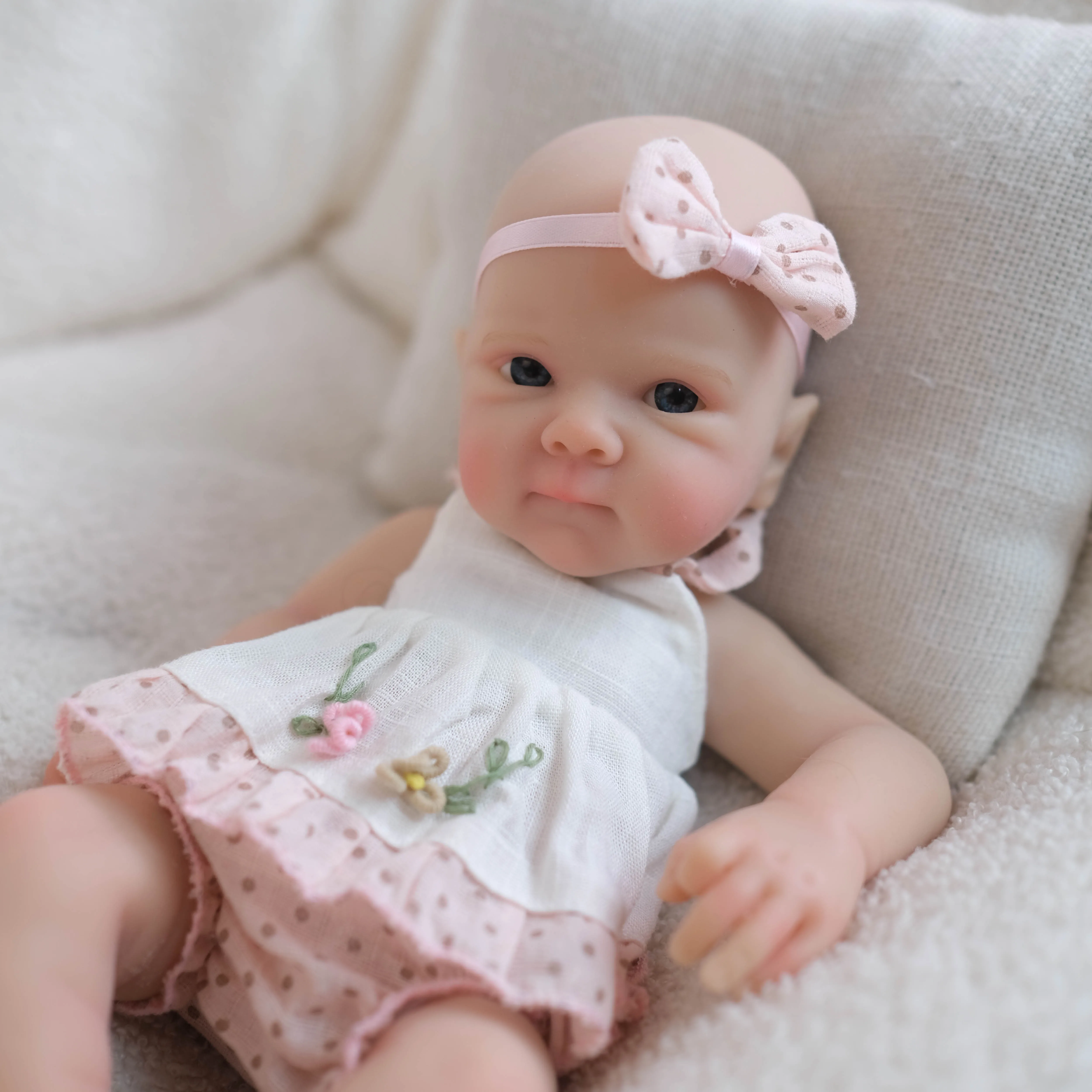 NPK 12''High Quantity Super Soft Solid Silcone Bettie Squishy Elastic  Silicone Girl Hand Painting Collectible Lifelike Art Doll