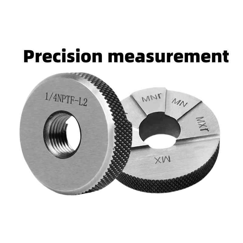 1 Uds. Medidor de tapón de rosca de tubo calibre de anillo de rosca NPTF 1/16-28 1/8 1/4 3/8-19 1/2-14 3/4 1 ''L1 L2 L3 herramienta de medida