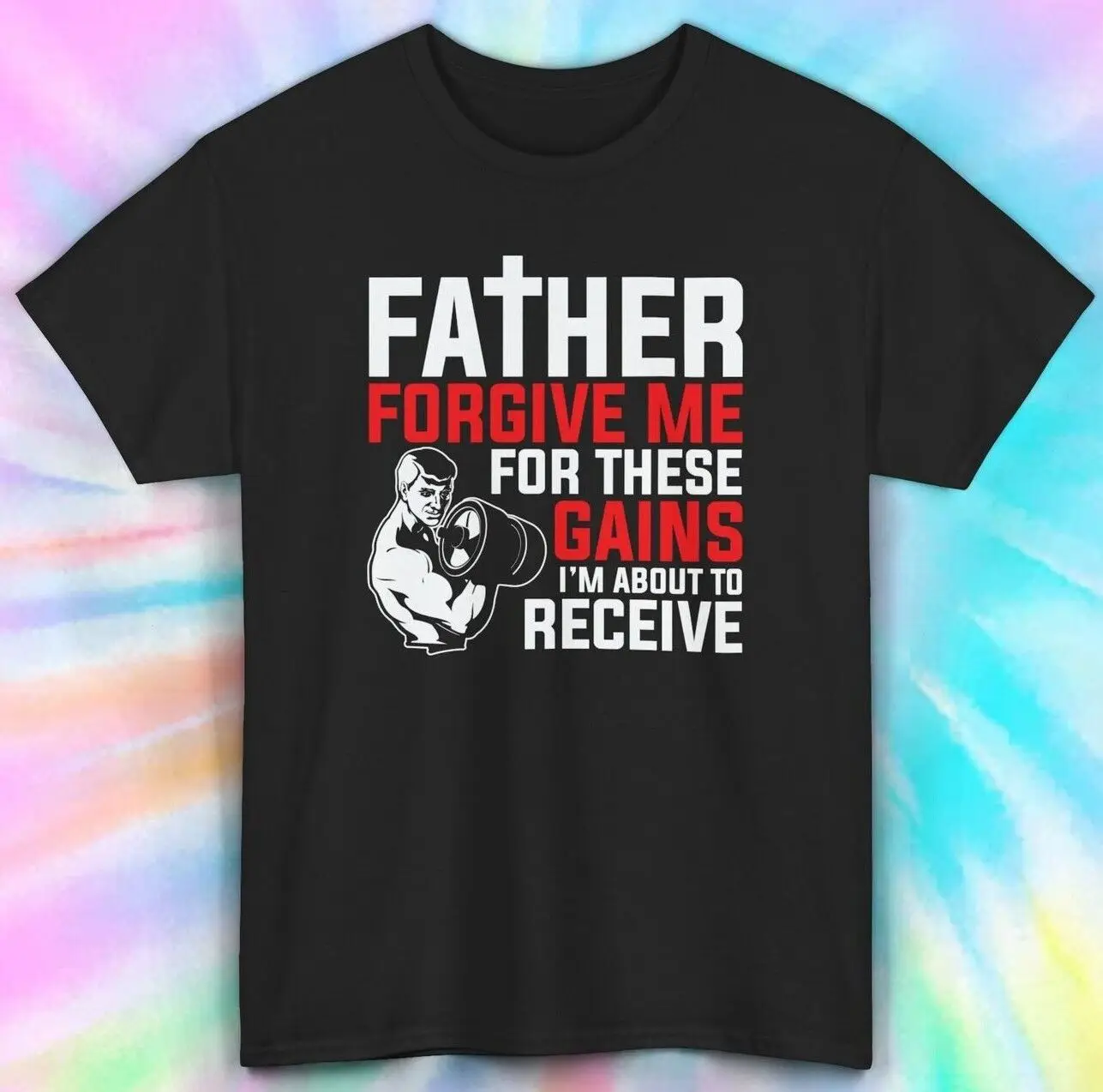 

Father Forgive Me for These Gains Gym Shirt | Fitness Workout Tee | S-5XL