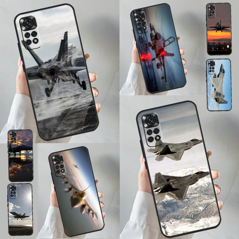 Fighting Plane Aircraft Case For Xiaomi Redmi Note 12 10 9 11 13 Pro Plus 12S 10S 11S 9S Redmi 13C 10C 9C 12C Cover