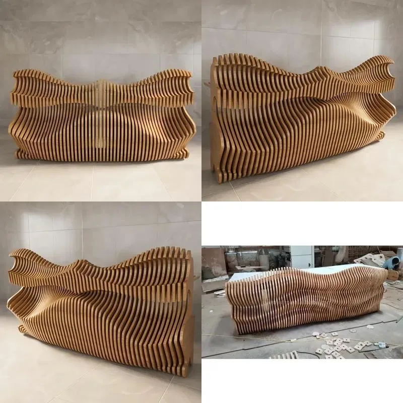 Custom Modern Wooden Reception Counter for Hotel Hospital Boutique Workspace Lobby Resort Spa