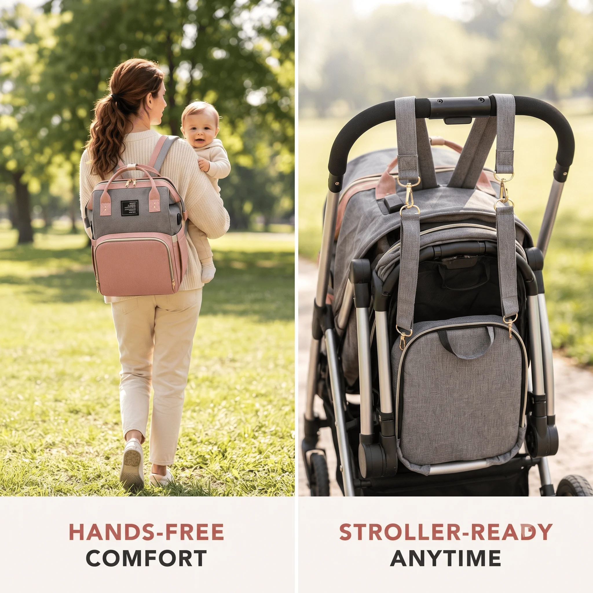4-in-1 Baby Travel Backpack; Built in USB Port 7