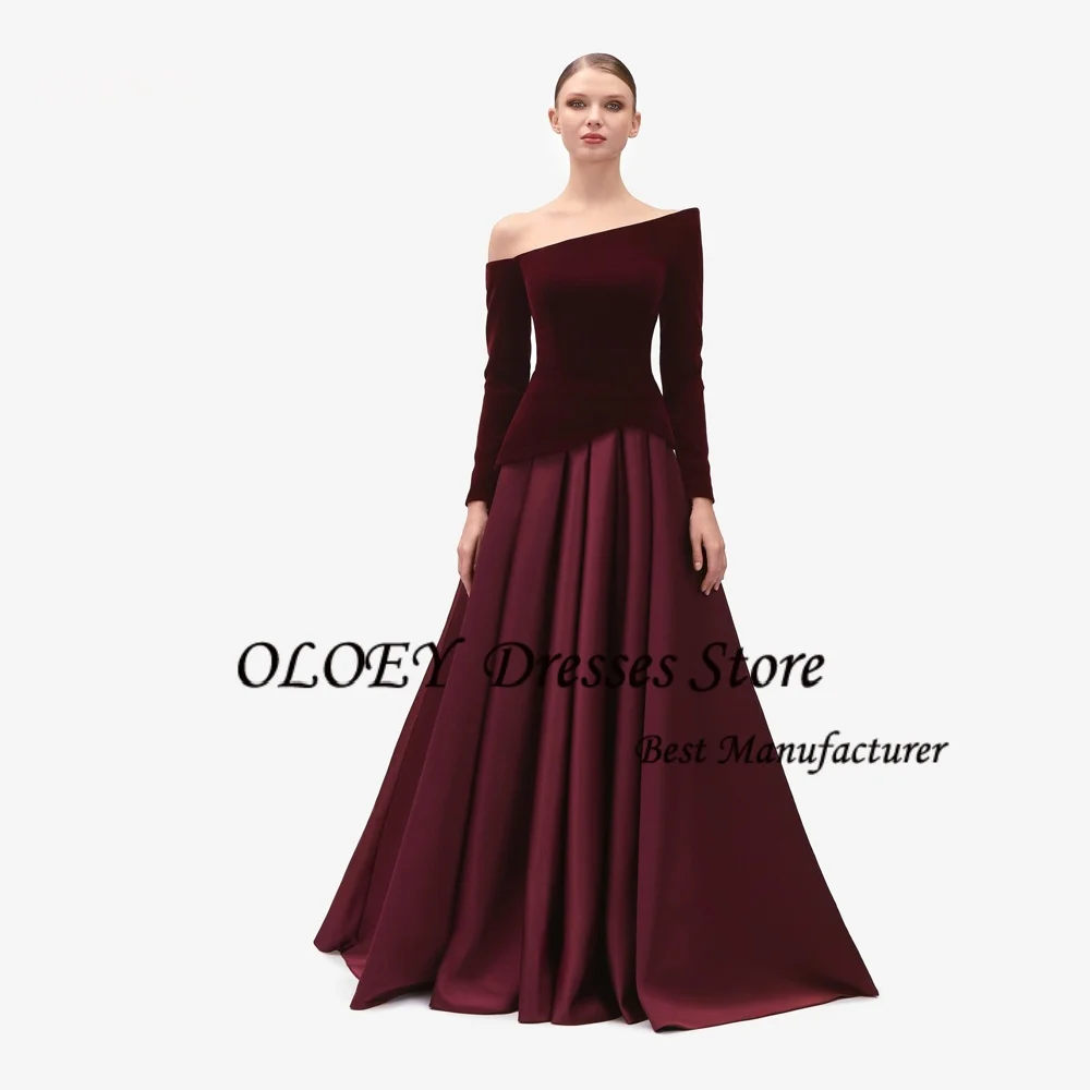 OLOEY Een Schouder Rode Avondjurken Vrouwen Elegante Feestjurken Aangepaste A-lijn Contrast Kleur Formele Gelegenheidsjurk