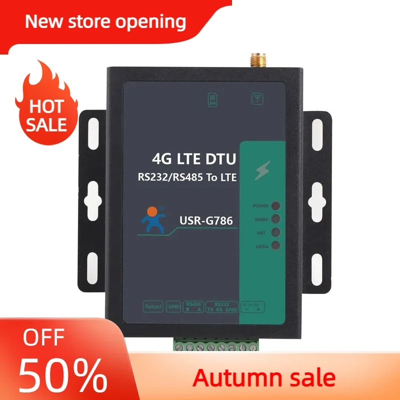 

Industrial 4G LTE DTU USR-G786 Serial Port RS232 RS485 To 4G LTE Server Converter IOT Device