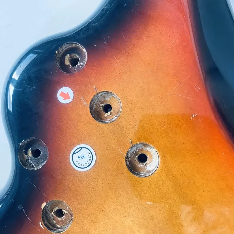 KB979 Custom Order Sunburst Color Bass Body in Solid Wood Replace and DIY Right Hand Surface Damages and Dirty PJB Active Pickup