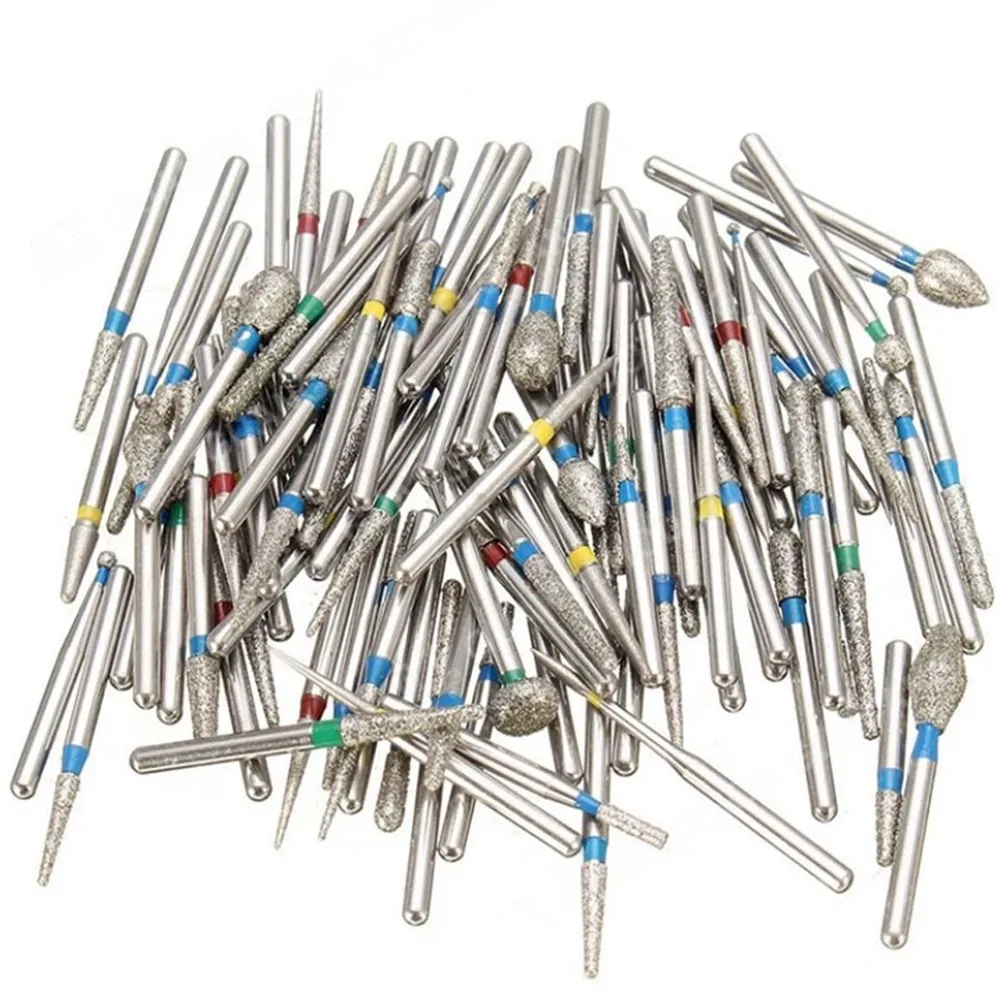 Diamond Burs Grit FG 1.6mm Polishing Bur Drill Bit For High Speed Turbine Handpiece Files Grinding Tools