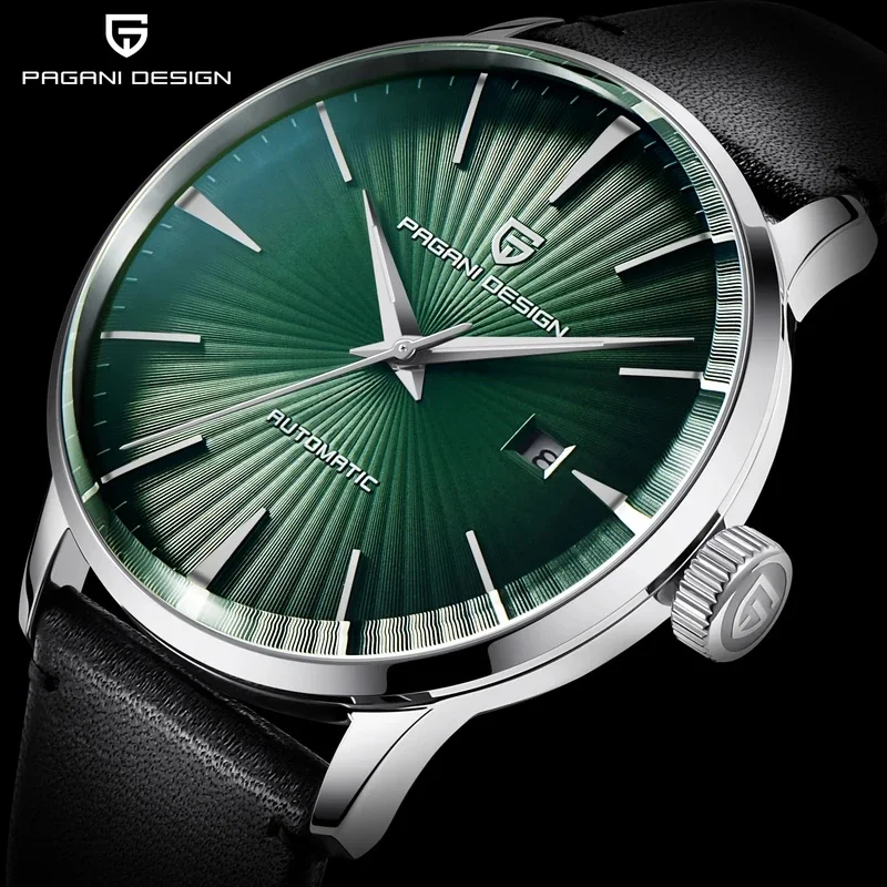Pagani PD2770 Men Mechanical Watch Seagull 2813 Movement Leather Strap 100M Waterproof Luminous Mineral Glass  2027 NEW