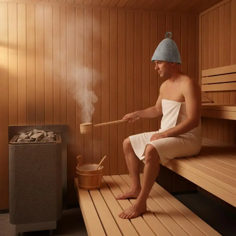 Sauna Hat For Men Women Sauna Hat Vaporarium Cap Russian Banya Cap High-temperature Resistant For Bath House Accessories