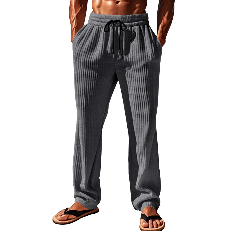 Large Size 3xl Mens Casual Straight Pants Men's Ankle-Length Trousers Khaki Gray Soft Basic Pants Male Baggy Sweatpants New - view 2