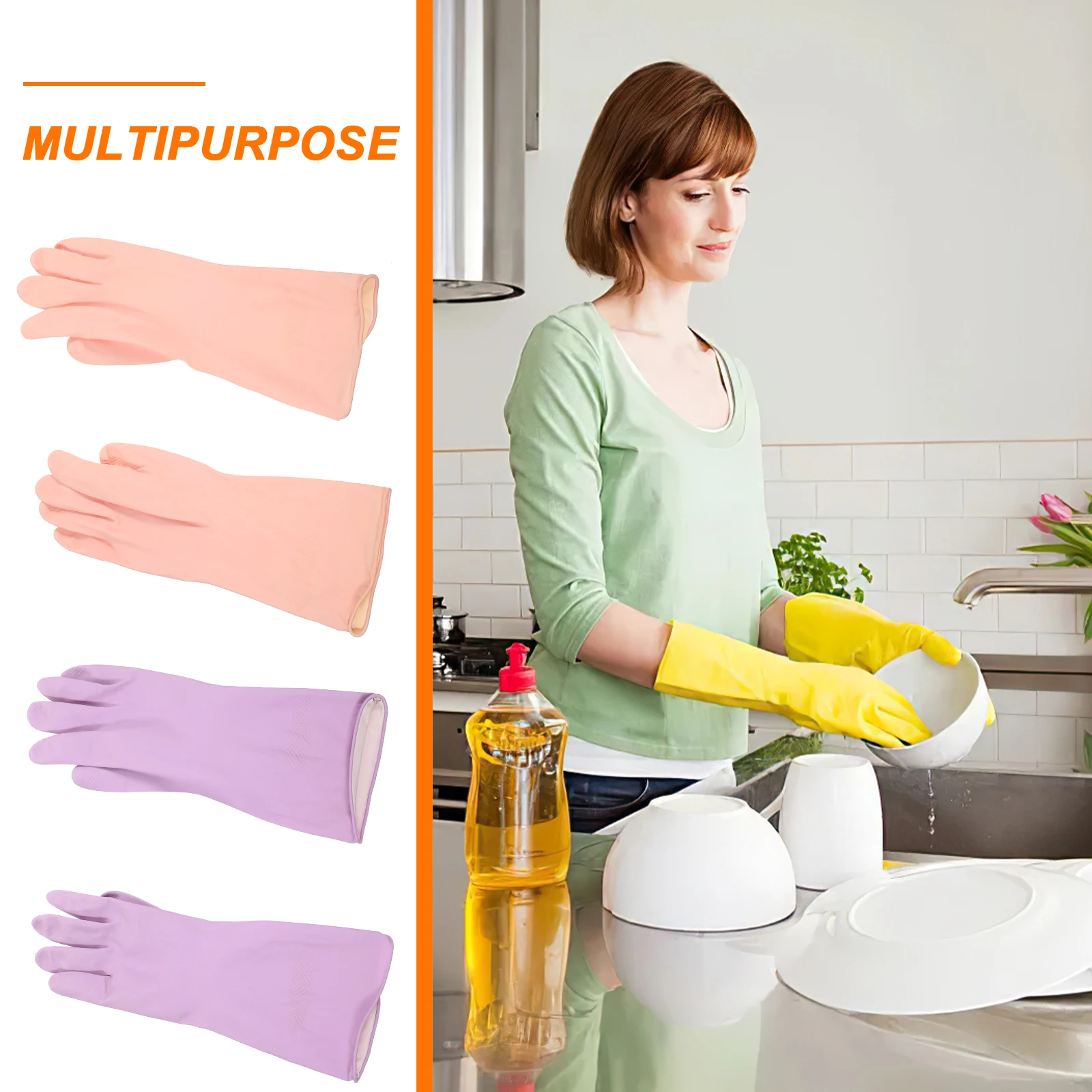 

Thickened Latex Cleaning Gloves Reusable Waterproof Wear Resistant Dishwashing Kitchen Household chores Durability Smooth