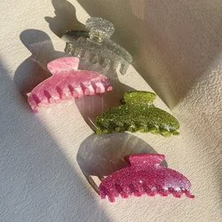 Van Daisy Pink Green Acrylic Hair Claw Clip Large Barrette Bathing Ponytail Hairpin Hair Clamps for Women Girls Hair Accessories