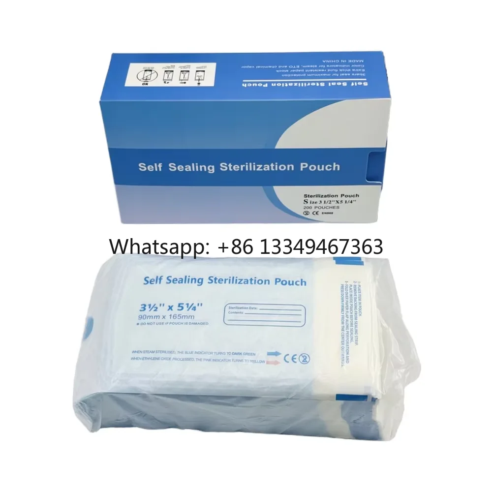 

ISO Certified CPP+PET Self-Sealing Sterilization Pouches Medical Consumables EOS Disinfecting Sterilization90*165mm