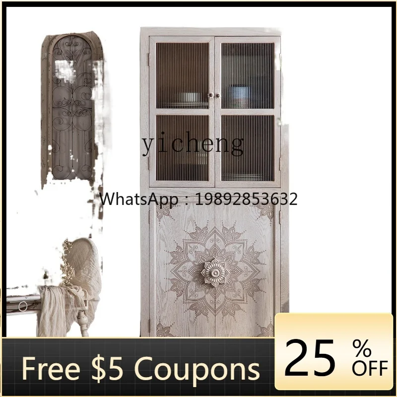 

ZZ XL Storage Cabinet Floor Display Cabinet Made of Glass Hallway Curio Cabinet Wall Sideboard