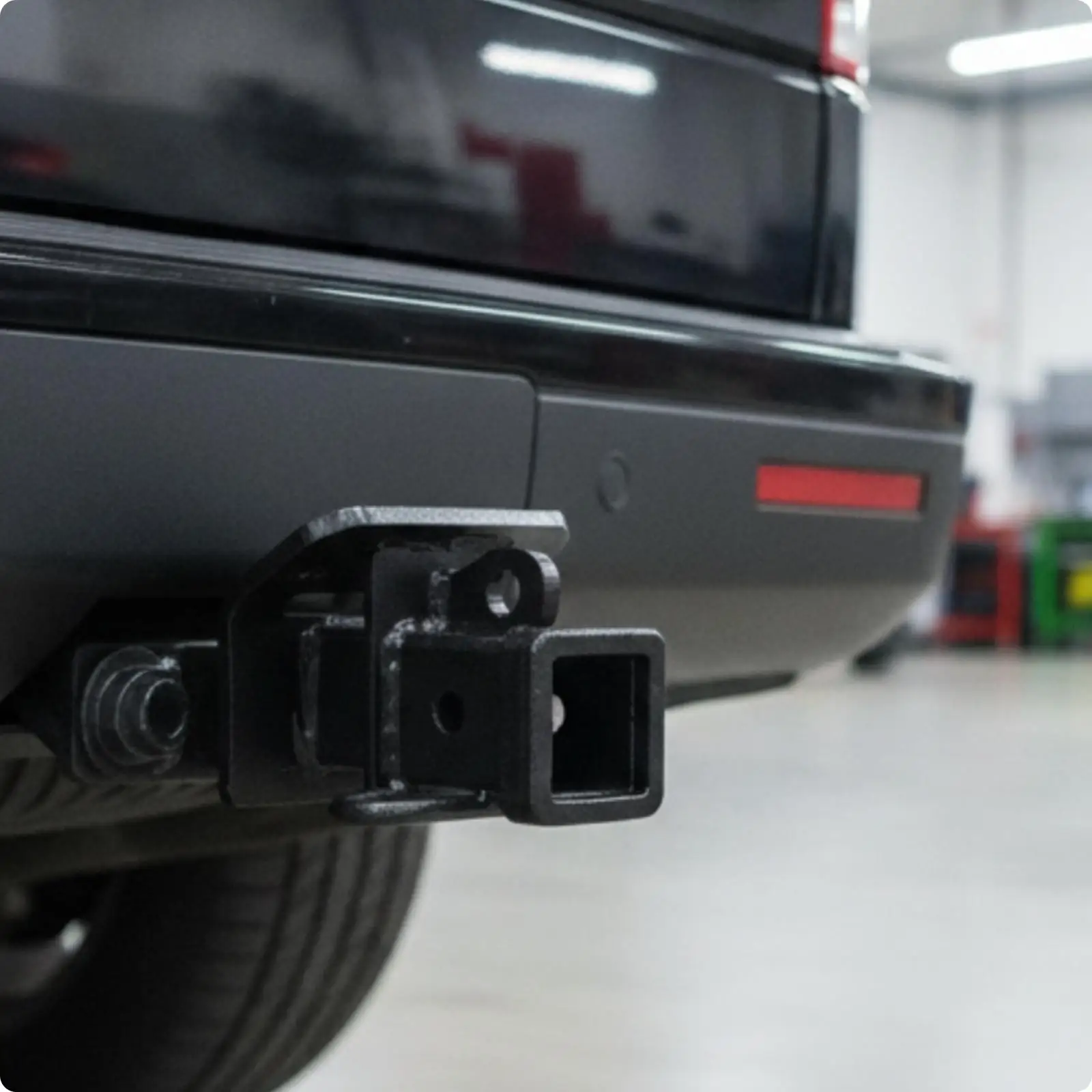Vehicle Towing Hook Steel Hitch Receiver Square Opening Base with Pre Drilled Holes for Secure Trailer Mount