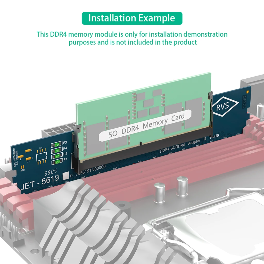 SO-DIMM DDR4 zu DDR4 Adapter für Desktop-PC, Laptop-Speicher-Konverterkarte, 5600MHz JEDEC-konform mit Überstromschutz – Detail 10