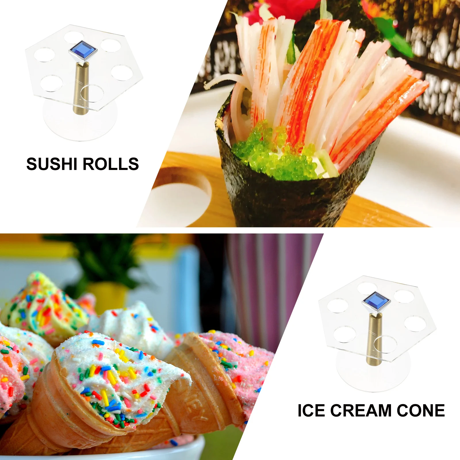 

Ice Cream Stand Holder Display Cone Snacks Mini Candy Stands Showcase Acrylic Rack Dessert