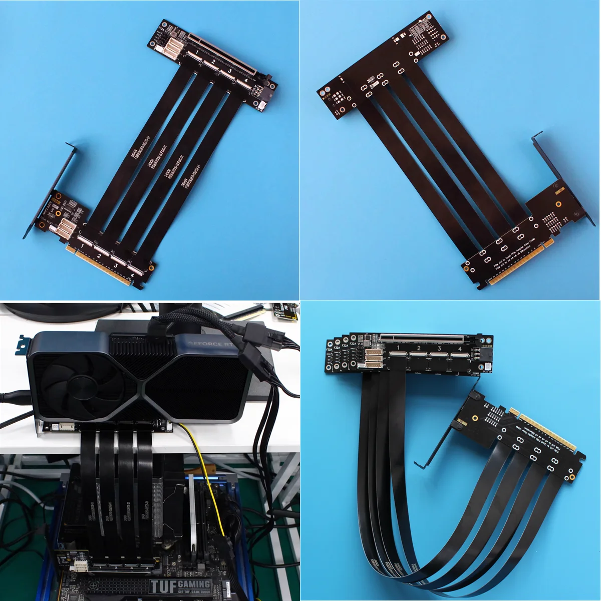 Новый Удлинительный кабель для видеокарты PCIe 4,0x16 FFC поддерживает разделенную карту 1-4 x4x8 PCIe-bifurкацию 16X на адаптер X4X4X4X4/X8X8