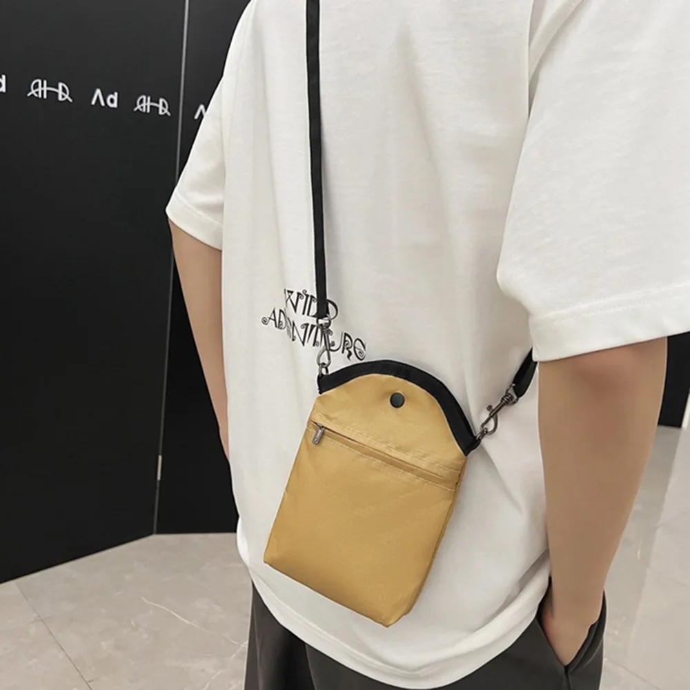 Casual NYLON กระเป๋าสะพายข้างความจุขนาดใหญ่ปรับสายมินิสแควร์กระเป๋าสไตล์ญี่ปุ่นไหล่เดี่ยวกระเป๋าโทรศัพท์มือถือ