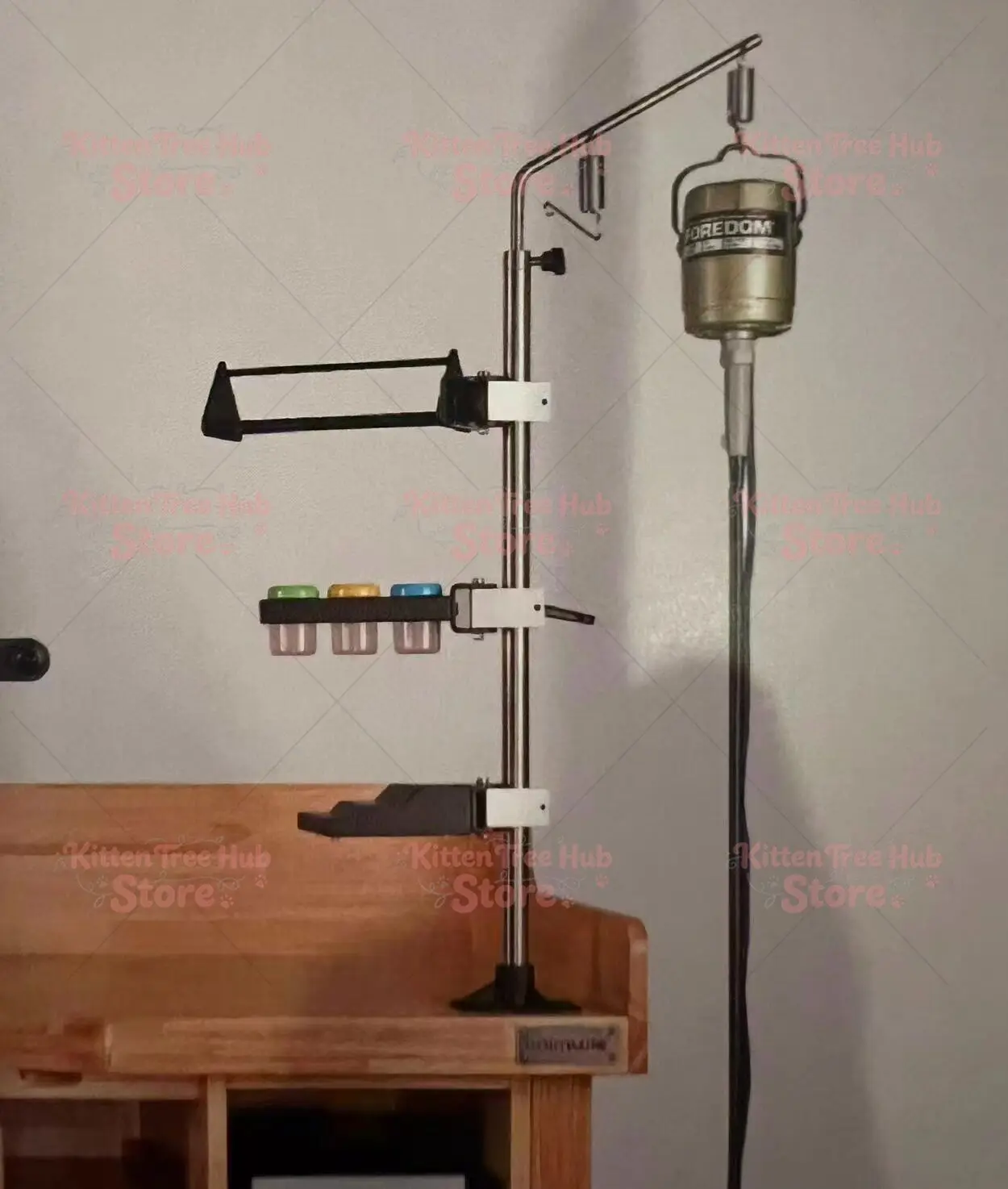 304 stainless steel crane bracket, metalworking table boom double hook with spring, adjustable height