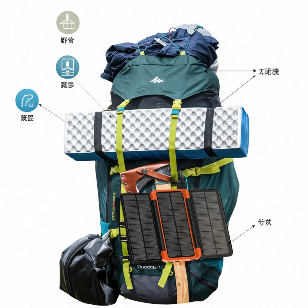 Outdoor Solar Charger Foldable Power Bank Portable External Battery Pack Camping Hiking Gear Travel Emergency Power Supply view 5