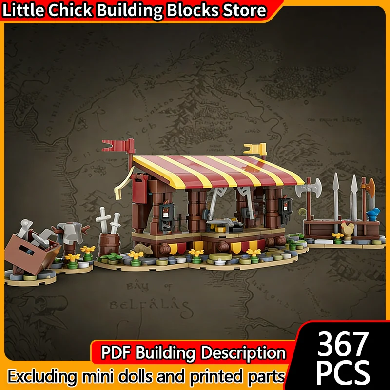 

Средневековый замок, модель MOC, строительные кирпичи, военная техника, рынок, модульная технология, детские праздничные подарки, сборка игрушек, костюм