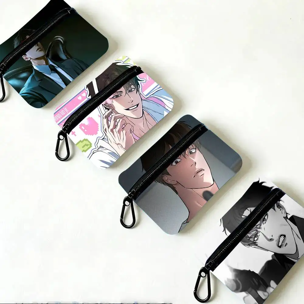 Manga Kwon T-Taekjoo Oxford Fabric Wallet With Zipper Hanging Multifunctional Bag For Credit Cards Keys Coins