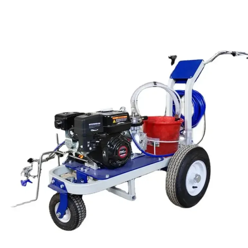 Single spray gun cold spray road line marking machine new type of hand push, with engine as the core component