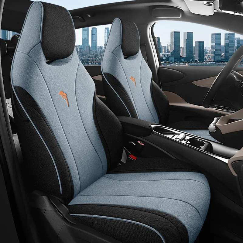 Custom Fit for BYD Dolphin 2021 2022 2023 2024 2025 Breathable Flax Seat Cushion Covers, Durable Seat Protection Accessories